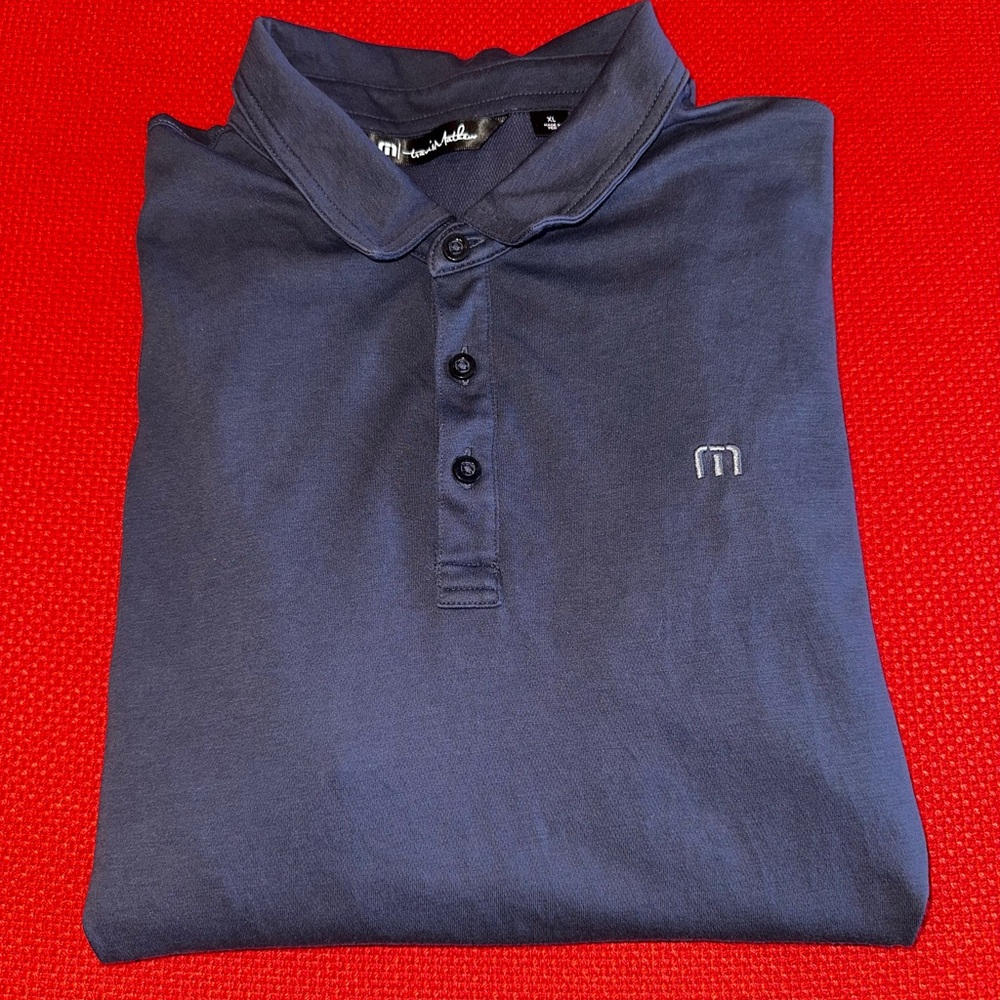 Travis Mathew Navy Blue Polo - FCA Logo